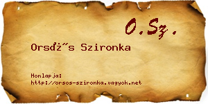 Orsós Szironka névjegykártya